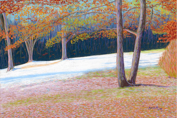 Pastels Poster featuring the pastel Jack Tree in early winter by Rae Smith PSC