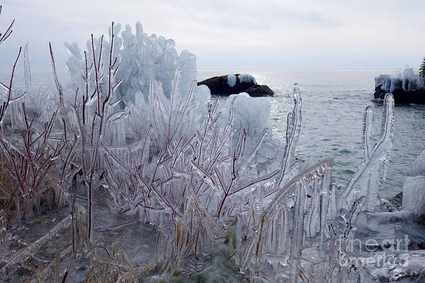 Lake Superior Poster featuring the photograph January Ice by Sandra Updyke