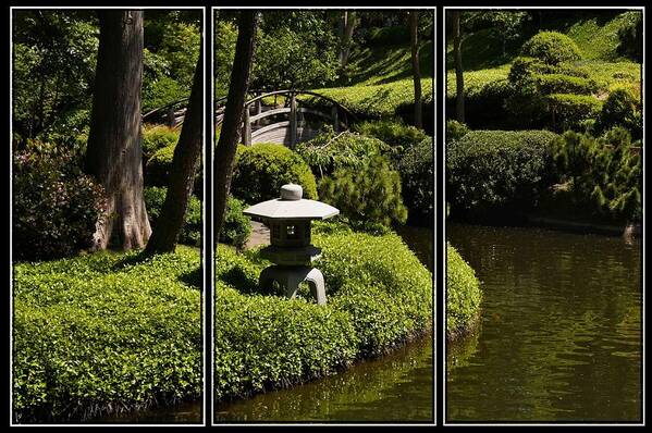 Japanese Garden Poster featuring the photograph Japanese Garden Triptych by Kathy Churchman
