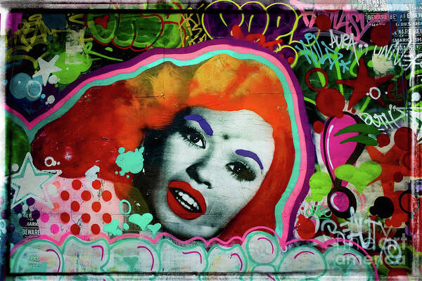 Graffiti Poster featuring the photograph Jayne Mansfield Red - Pop Art by Colleen Kammerer