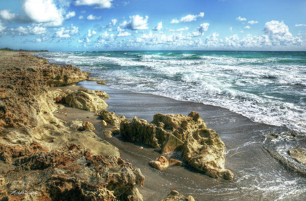 Jupiter Island Poster featuring the photograph Jupiter Island Blowing Rocks Preserve Florida by Michelle Constantine