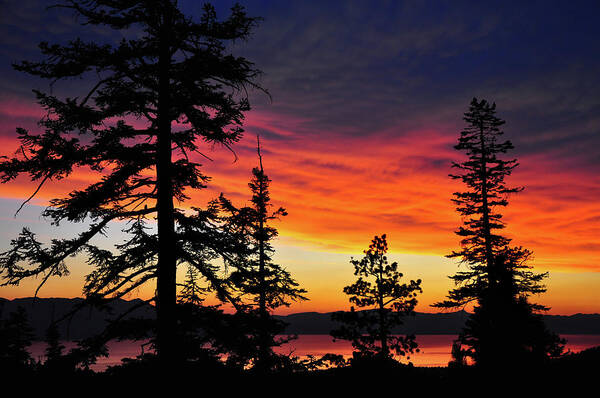 Lake Tahoe Poster featuring the photograph Just Before Dark - Lake Tahoe - Nevada by Bruce Friedman