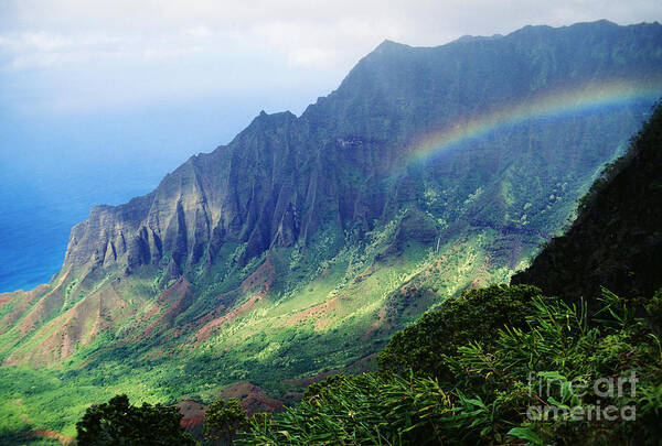 Above Poster featuring the photograph Kalalau Valley Viewpoint by Rita Ariyoshi - Printscapes