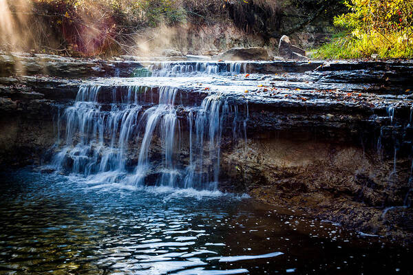 Jay Stockhaus Poster featuring the photograph Kansas Waterfall by Jay Stockhaus