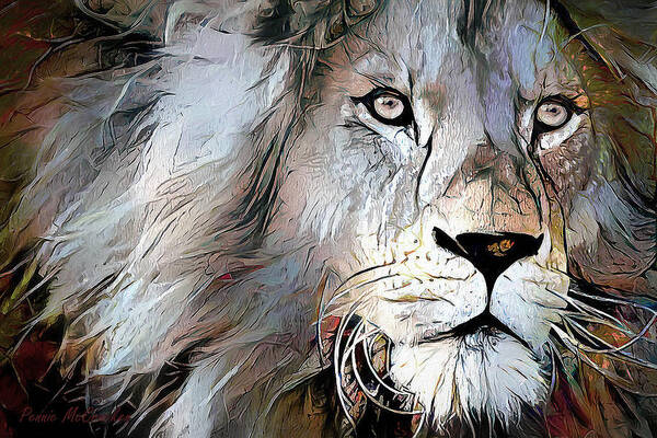 Lion Poster featuring the digital art King Of The Jungle by Pennie McCracken