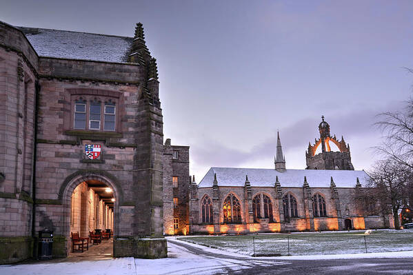 King's College Poster featuring the photograph King's College - University of Aberdeen by Veli Bariskan