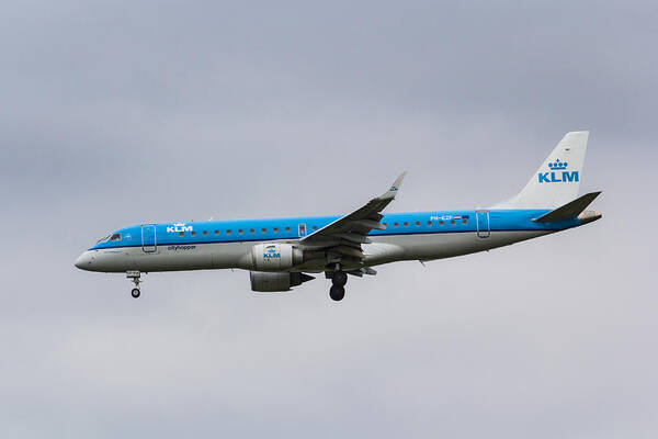 Heathrow Poster featuring the photograph KLM Embraer 190 by David Pyatt