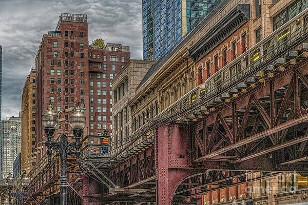 Chicago Poster featuring the photograph L tracks by Izet Kapetanovic