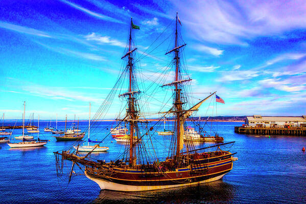 American Poster featuring the photograph Lady Washington In Monterey Bay by Garry Gay