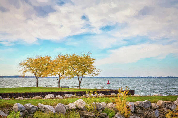 Landscape Poster featuring the photograph Lake Erie Musings by John M Bailey