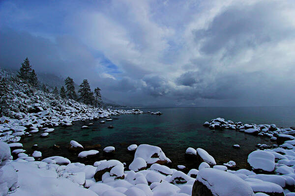  Lake Tahoe Poster featuring the photograph Lake Tahoe Snow Day by Sean Sarsfield