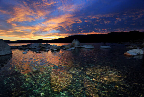 Lake Tahoe Poster featuring the photograph Lake Tahoe Sundown by Sean Sarsfield