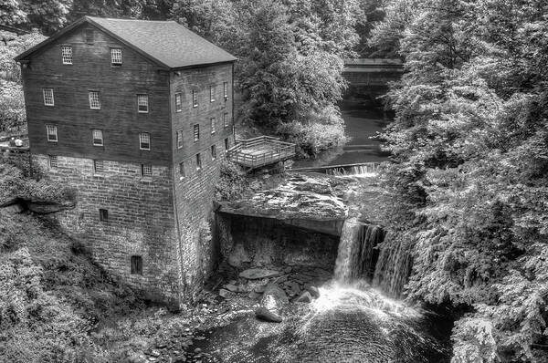 America Poster featuring the photograph Lanterman's Mill Black and White - Youngstown Ohio by Gregory Ballos