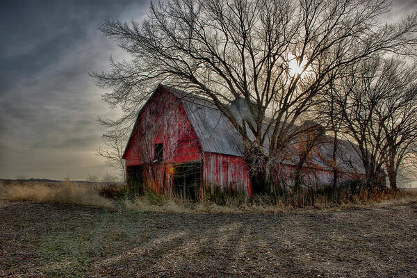 Barn Poster featuring the photograph Large Old Barn in Missouri by Donna Caplinger