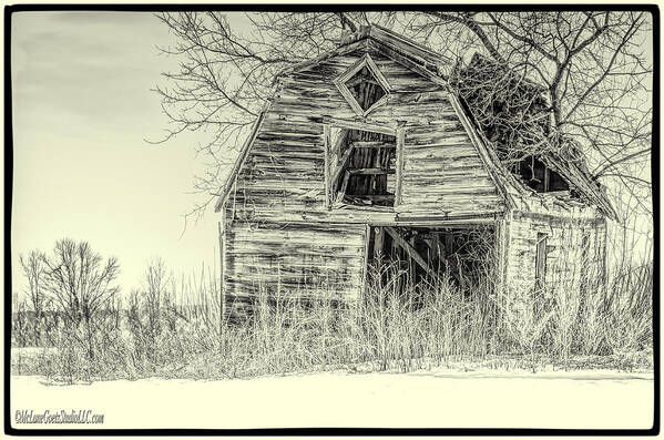 Architecture Poster featuring the photograph Last Stand Barn Black and White by LeeAnn McLaneGoetz McLaneGoetzStudioLLCcom