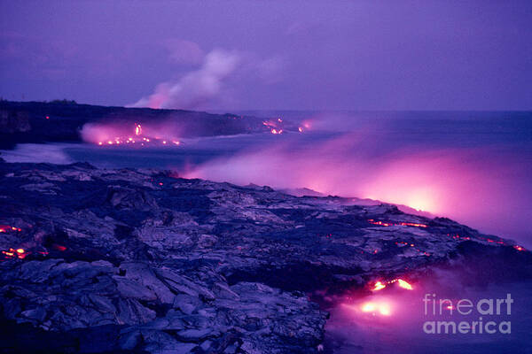 Amaze Poster featuring the photograph Lava Flows To The Sea by Mary Van de Ven - Printscapes