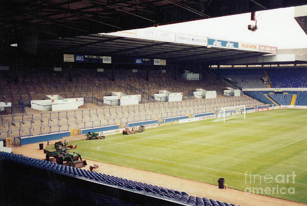 Leeds United Poster featuring the photograph Leeds - Elland Road - The Kop 3 - 1993 by Legendary Football Grounds