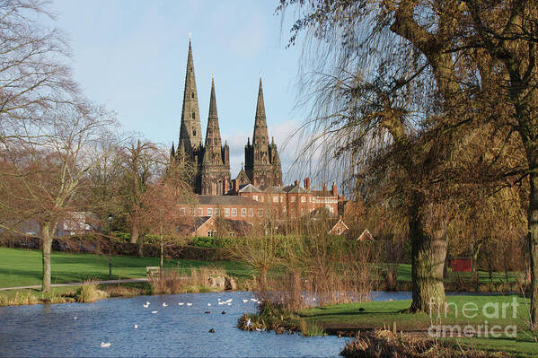 Architecture Poster featuring the photograph Lichfield Cathedral Beacon Park by MSVRVisual Rawshutterbug
