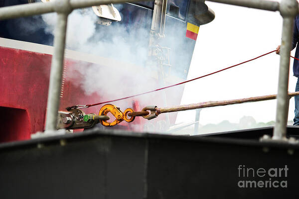 Out On A Shout Poster featuring the photograph Lifeboat Chocks Away by Terri Waters