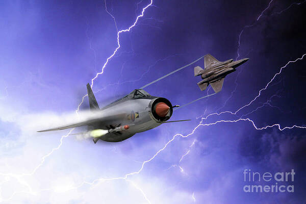 Lightnings Poster featuring the digital art Lightnings by Airpower Art