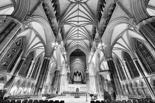 Lincoln Poster featuring the photograph Lincoln Cathedral BW by Jack Torcello