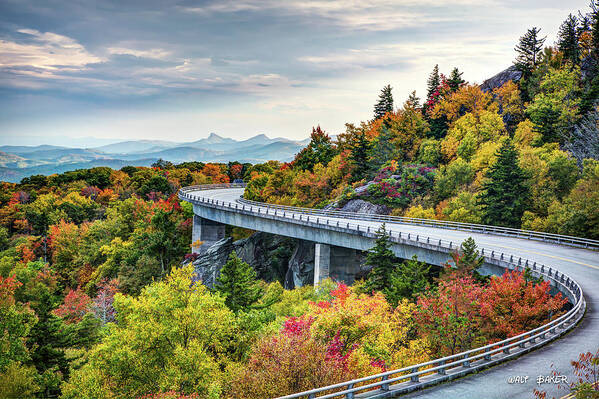 Blue Ridge Parkway Poster featuring the photograph Linn Cove Viaduct by Walt Baker