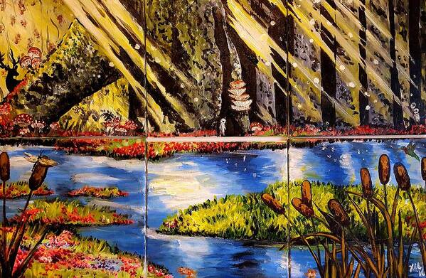 Landscape Poster featuring the painting Lisas Neck of the Woods by Alexandria Weaselwise Busen