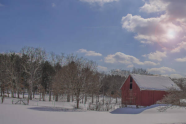 Barn Poster featuring the photograph Little Red Barn by Dave Sandt