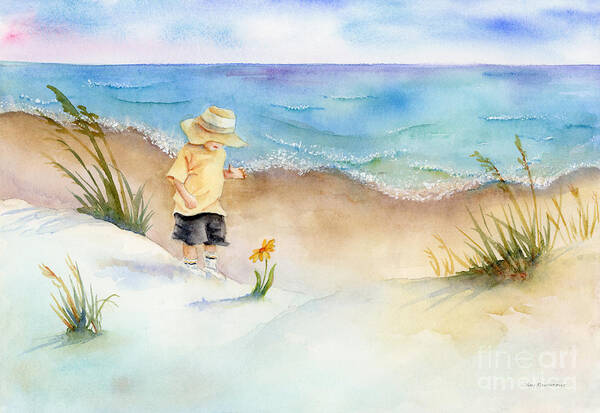 Beach Poster featuring the painting Little Saint by Amy Kirkpatrick