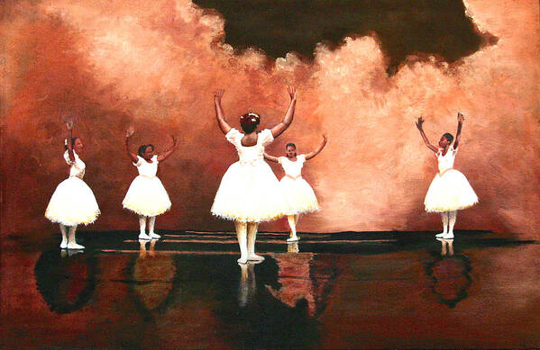 Ballet Poster featuring the painting Little Sisters by Carol Neal-Chicago