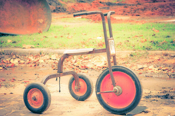 Vintage Tricycle Poster featuring the photograph Little Wheels by Toni Hopper