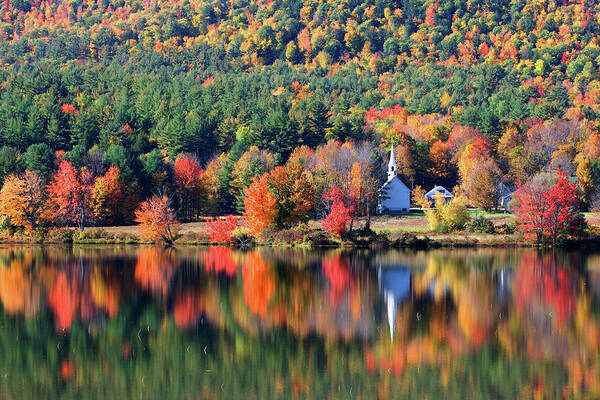 Little White Church Poster featuring the photograph 'Little White Church', Eaton, NH	 by Larry Landolfi