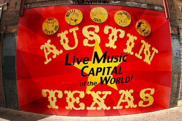 Photo Poster featuring the photograph Live Music Mural of Austin by Andrew Nourse