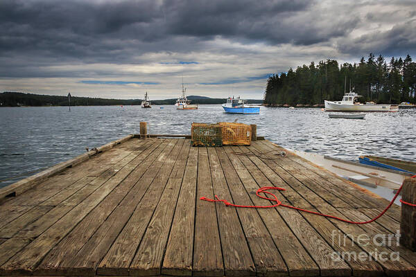 #elizabethdow Poster featuring the photograph Lobster Boats of Winter Harbor by Elizabeth Dow