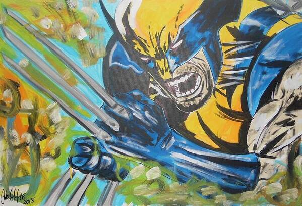 Wolverine Poster featuring the painting Logan Time by Antonio Moore