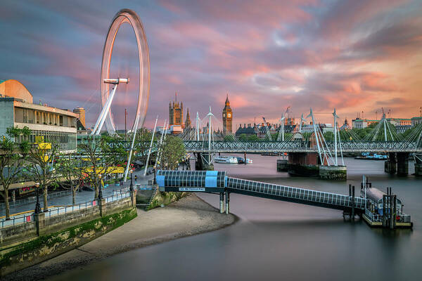 London Poster featuring the photograph London Skyline Sunset by James Udall