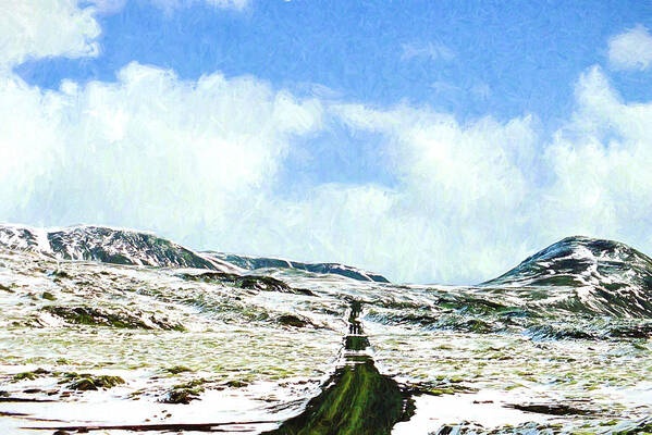 Iceland Poster featuring the digital art Lonely Road 2 by Roy Pedersen