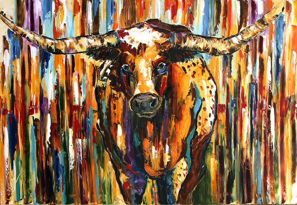 Longhorn Poster featuring the painting Longhorn Way by Laurie Pace