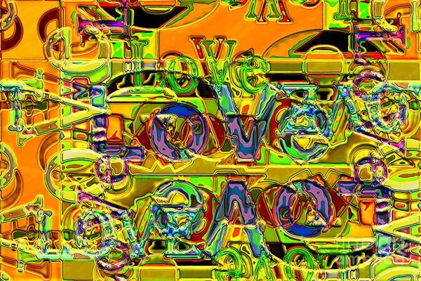 Abstract Poster featuring the digital art Love Contest by Ronald Bissett