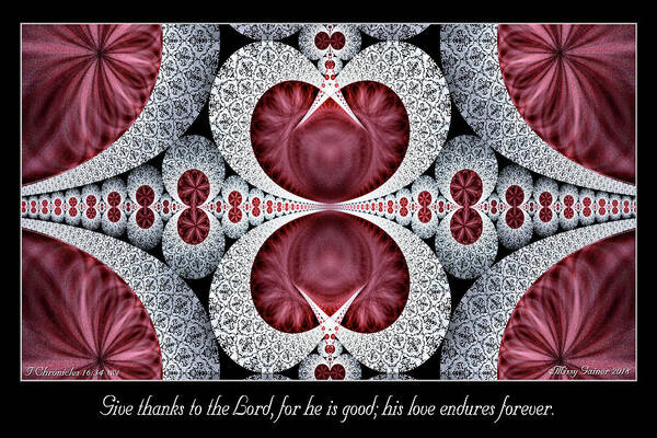 Fractals Poster featuring the digital art Love Endures Forever by Missy Gainer