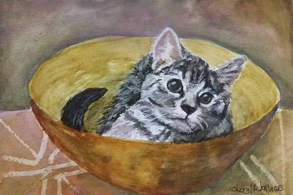 Kitten Poster featuring the painting Loving Lorelai by Cheryl Wallace