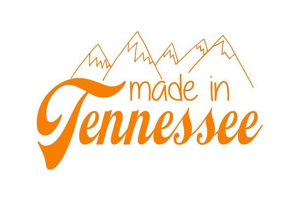 Tennessee Poster featuring the digital art Made in Tennessee Orange by Heather Applegate