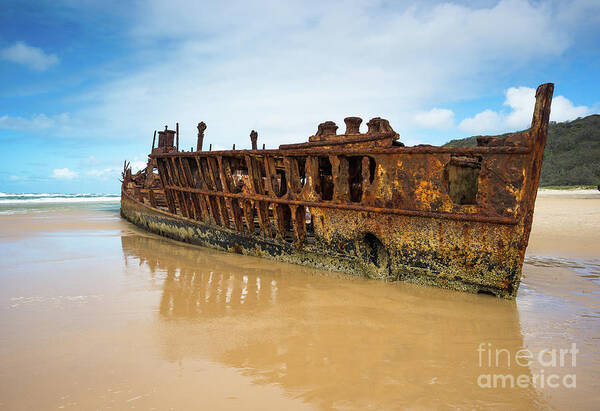 2017 Poster featuring the photograph Maheno Shipwreck by Andrew Michael