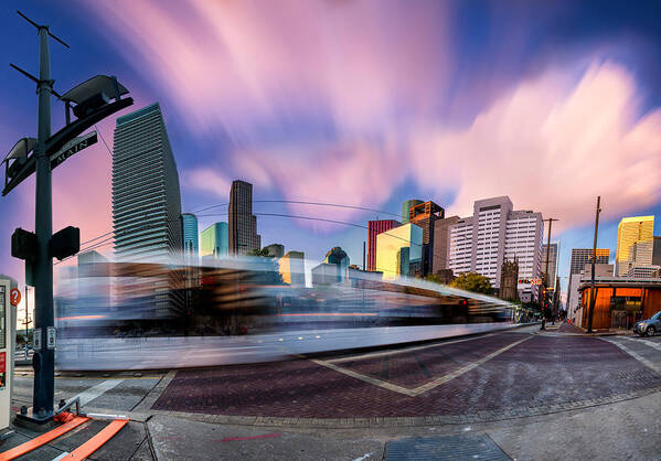  Poster featuring the photograph Main and Bell St Downtown Houston Texas by Micah Goff