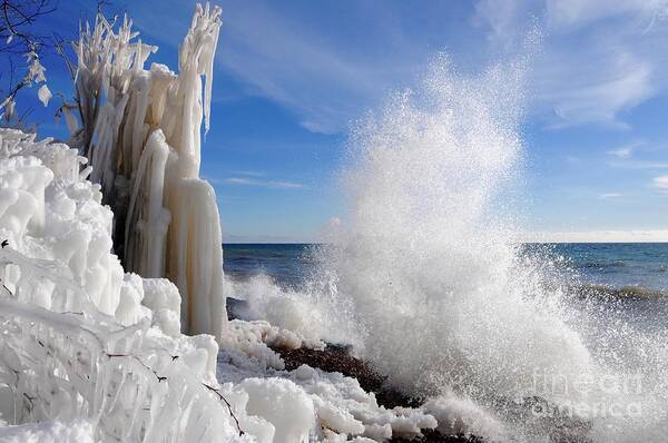 Lake Superior Poster featuring the photograph Making More Ice by Sandra Updyke