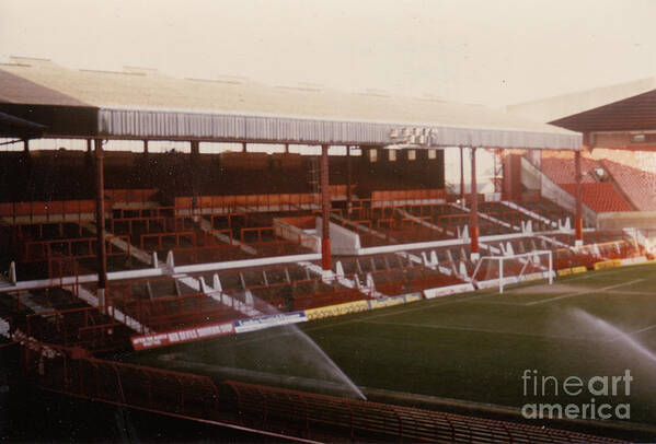  Poster featuring the photograph Manchester United - Old Trafford - Stretford End 1 - 1974 by Legendary Football Grounds
