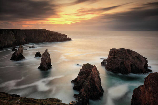 Isle Of Lewis Poster featuring the photograph Mangersta Sea Stacks by Grant Glendinning