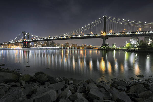 New York Poster featuring the photograph Manhatten Bridge by Robert Fawcett
