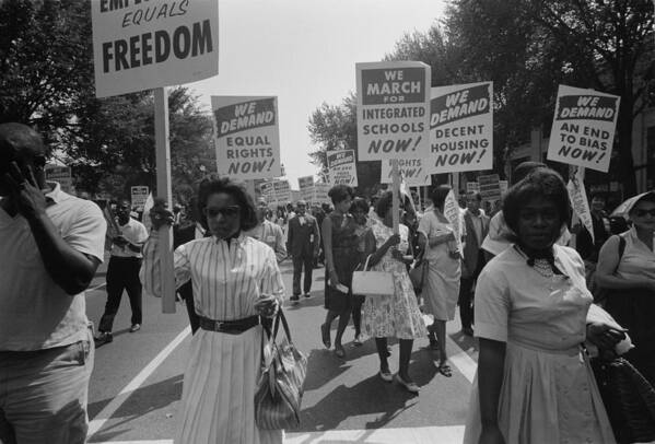 History Poster featuring the photograph March On Washington. African Americans by Everett