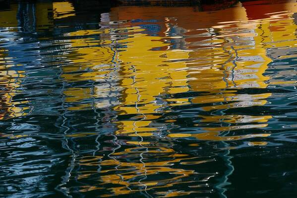 Water Reflections Poster featuring the photograph Marina Water Abstract 2 by Fraida Gutovich